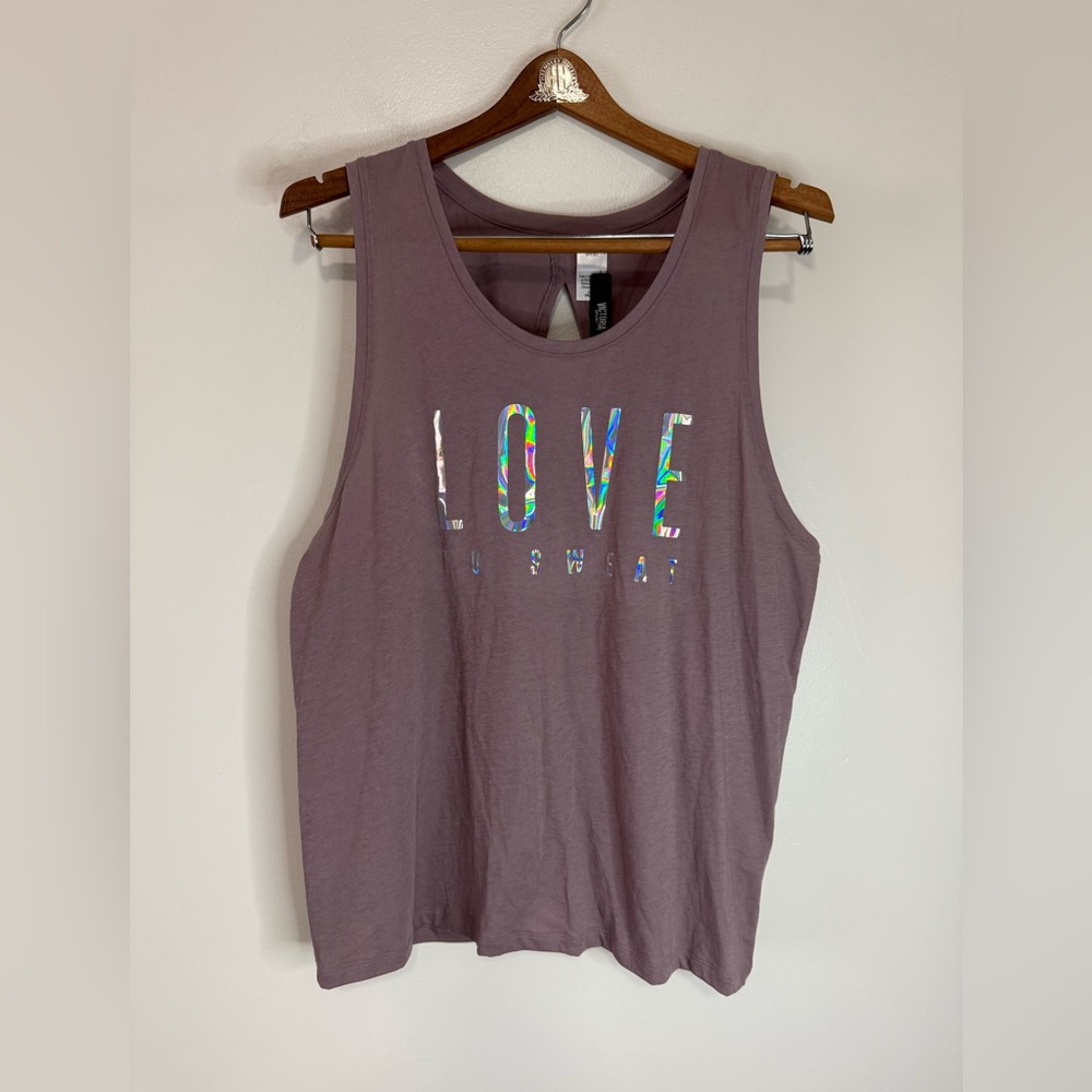 Victoria Secret NWT LOVE Graphic Muscle Tank - Purple size Large